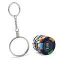 40mm Gambling Casino Souvenir Gifts Keyring Clay Casino Poker Chip Holder Promotion Metal Custom Poker Chip Keychain
