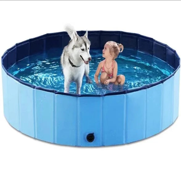Pet Swimming Pool 31.5"x11.8" Portable Foldable Pool Dog Cat Bathing Tub Bath Tub Grooming Shower Tub