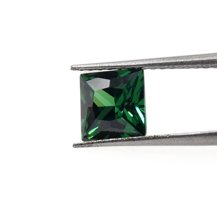 Synthetic Diamond Fancy Square Cut Lab Grown Gemstone Loose Cubic Zirconia Green Color CZ Gems Stones for Making Jewelry