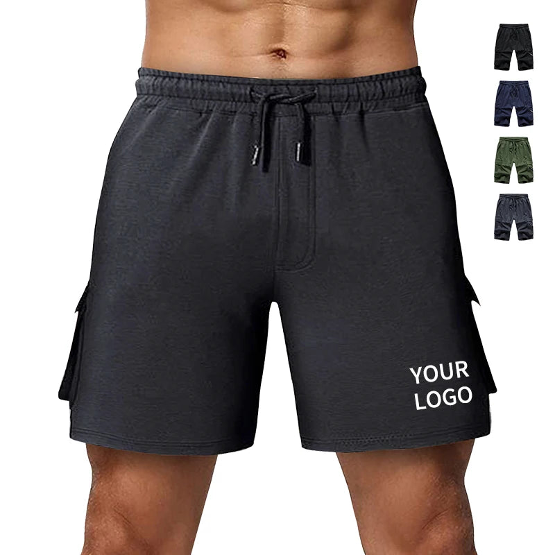 Printed 100% Polyester Sporty Mid Waist Breathable Anti-Wrinkle Mens Activewear Cargo Shorts