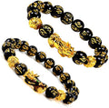 12mm Hand Carved Mantra Beads Feng Shui Elastic Bracelet Pi Xiu Bracelet Wealth Bracelet for Mens Womens