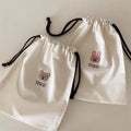 Recycled Cotton Small Jewelry Pouch 6x6 Drawstring Custom Logo Luxury Packaging for Hair Accessories Recyclable