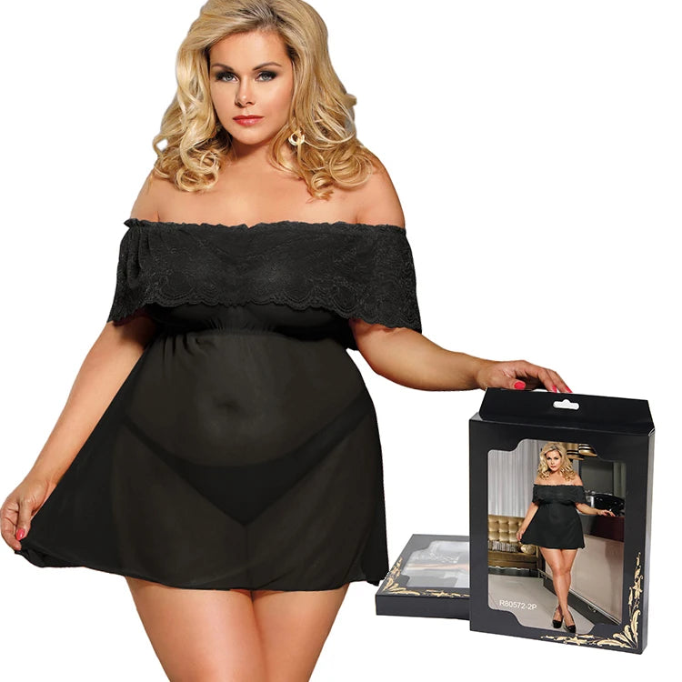 Free Paper Box Plus Size Women Clothing Lingerie-babydoll Wholesale
