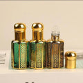 New Design Essential Oil Glass Skincare Packaging Gold Color Roller Bottles 12ml Perfume Bottle Roll on