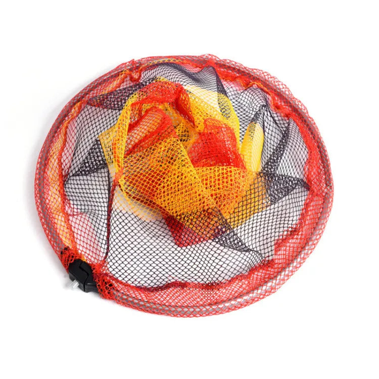 Portable Aluminum Alloy Folding Hand Fishing Tackle Landing Net Nylon Hanging Mesh Head 38cm