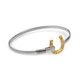 G4039 Wholesale Vintage Stainless Steel Horseshoe Bangle Gold Silver Jewelry Horse Equestrian Cuff Bracelet Zircon Horse Bangles