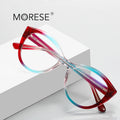 MORESE 2145 Men's Vintage Eyeglasses Frames Gradient Color Hot Selling Big Frame with Rounded Glass for Christmas