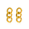 Fashion Hypoallergenic Tarnish Free Jewelry Tassel Earrings 14k Gold Plated Stainless Steel Thick Cuban Chain Earring YF3205
