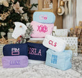 Stock Nylon Cosmetic Bags Cases Pouch Cosmetic Bag Can Be 41 Colour in Stock Neon Make up Bag with Chenille Letter Patches