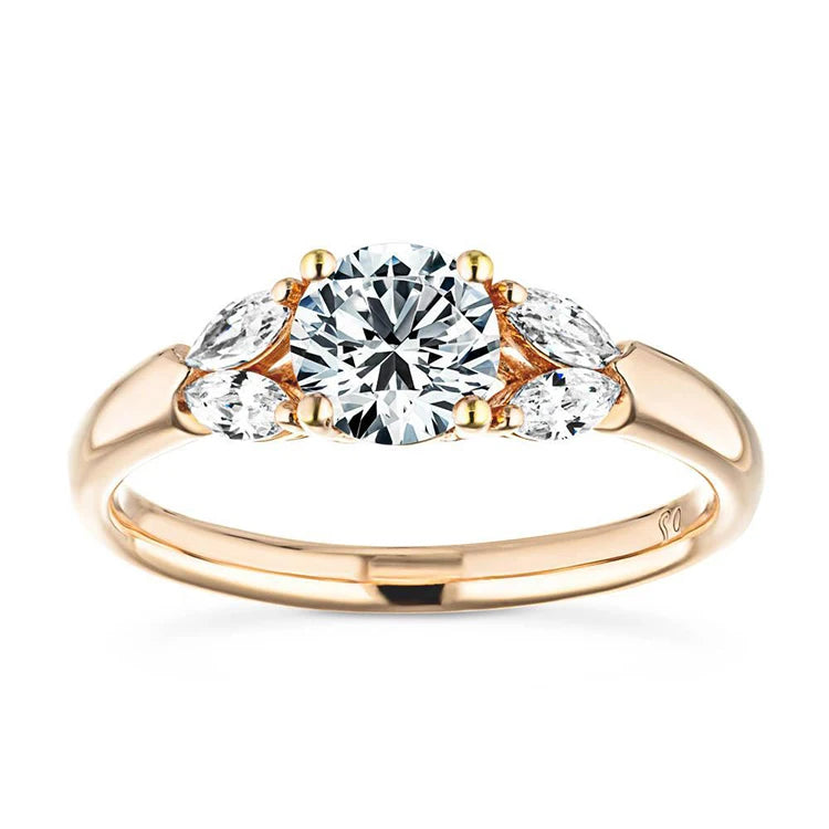SGARIT Wholesale Jewelry 14K Rose Gold 1/2/3CT Lab Diamond Engagement Ring Solid Gold Ladies Diamond Cluster Ring