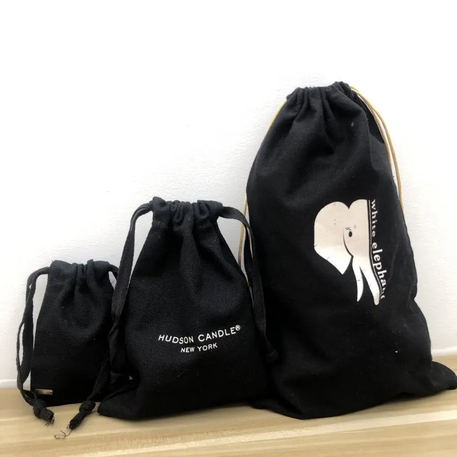 Custom Private White Cotton Linen Canvas Drawstring Bag with Printed logo for Handbag Hat Cap Shoe Gift Packaging Dust Pouch Bag