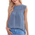Pink Jacquard Chiffon Blouse Women Fashion Lace Hollow Out Sleeveless Loose Shirts Summer Holiday Casual Ladies Beach Blouses