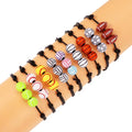 Handmade Braided Wax Cord String Adjustable Charm Sport Balls Basketball Baseball Tennis Football Bracelet for Women