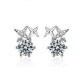 SET006 0.5CT Star Moissanite Stud Earrings for Women Party Fine Jewelry S925 Sterling Silver Diamond Earrings