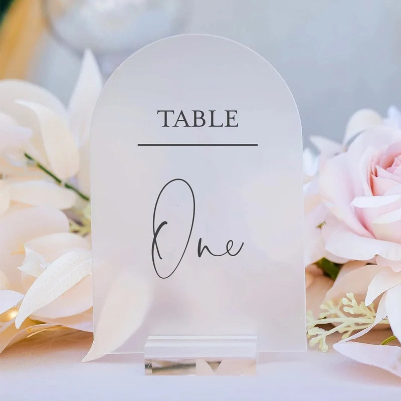 Hot Sale 5x7 Blank Acrylic Table Numbers With Stand Sign Clear or Frosted Wedding Table Number for Restaurant