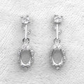 Sterling Silver 5*7mm Semi Mount Stud Eardrops Empty Frame Support Blank Setting S925 Base Without Center Stone DIY for Inlay
