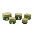 Wholesale Bamboo Lid 15g 20ml 30ml 50ml 100ml Frosted Green Clear Eye Cream Glass Bamboo Cosmetic Jars