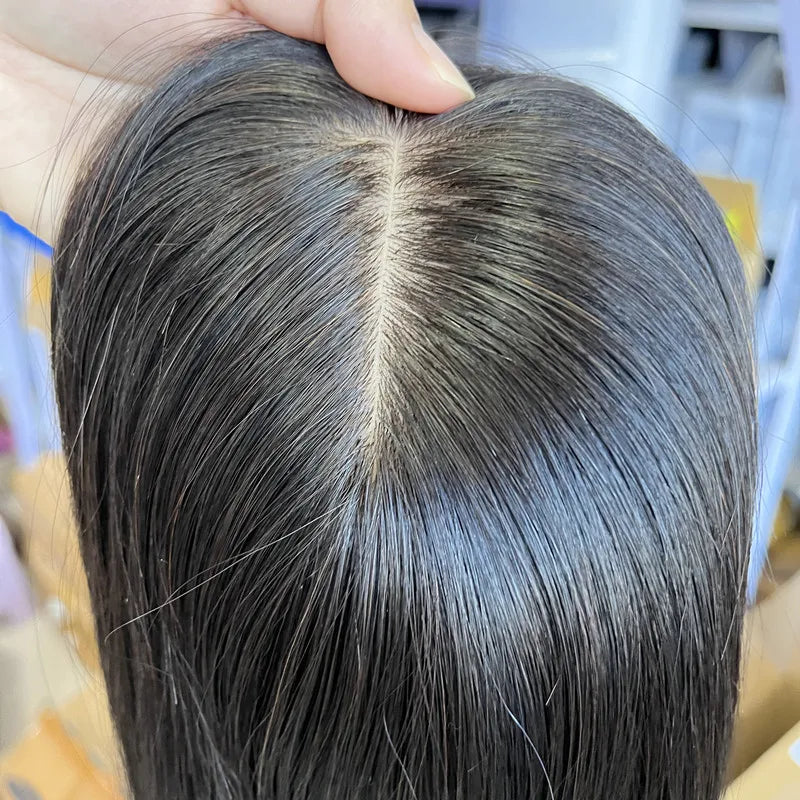Cheaper Wholesale Price Natural Color Silk Top Base Virgin Human Hair Topper for Women Toupee Replacement System Hairpiece