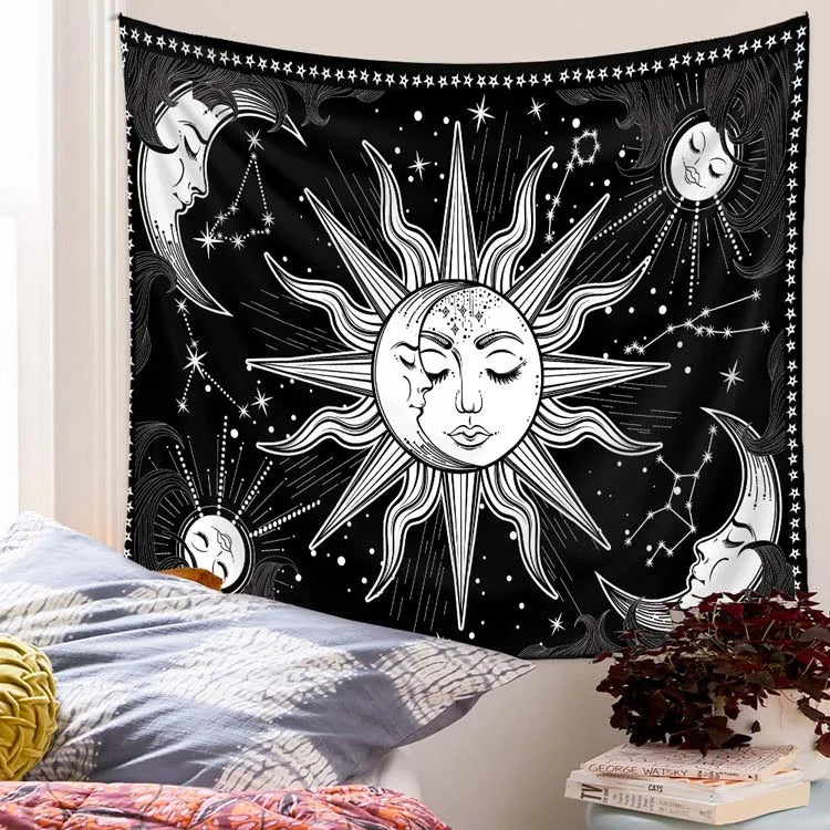 Sun and Moon Mandala Wall Hanging Boho Home Room Decor Tapestry