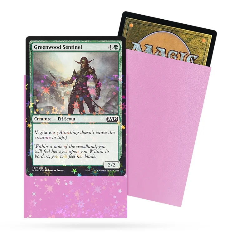 2024 NEW!!! Galaxy Effects Hologram  Card Sleeves STANDARD SIZE NON-RUB MATTE BACK HEAT HOLOGRAPHIC SLEEVES Printing Mailing