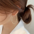 SC S925 Silver  Vintage Fashion Simple Big Drop Earrings Ear Jewelry Gold Plated Hoop Earrings for Women Girls