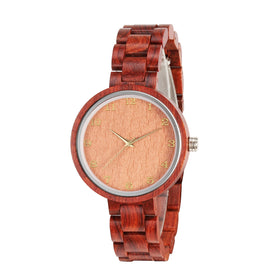 Women's Luxury Rosewood Quartz WristWatch 39mm Dial Diameter Wooden Watch for Business