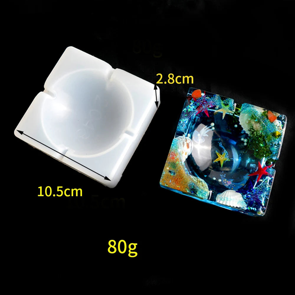 Ashtray Resin Mold Handmade Craft Casting Art DIY UV Glue  Epoxy Resina SIlicone Mould Resin Jewelry Making Tools