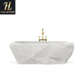 Nordic Light Luxury Marble Material Brass Fittings Bathtub Villa Modern Designer Freestanding Bath Tub