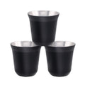New Arrival 80ml Mini Coffee Espresso Cups Double Wall Stainless Steel Demitasse Cups