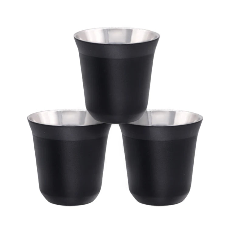 New Arrival 80ml Mini Coffee Espresso Cups Double Wall Stainless Steel Demitasse Cups