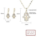 Hengdian Chic Rose Earrings Pendant 18K Gold-Plated Religious Cactus Eyes Necklace Chic Diamond Jewelry Set Women's Engagement