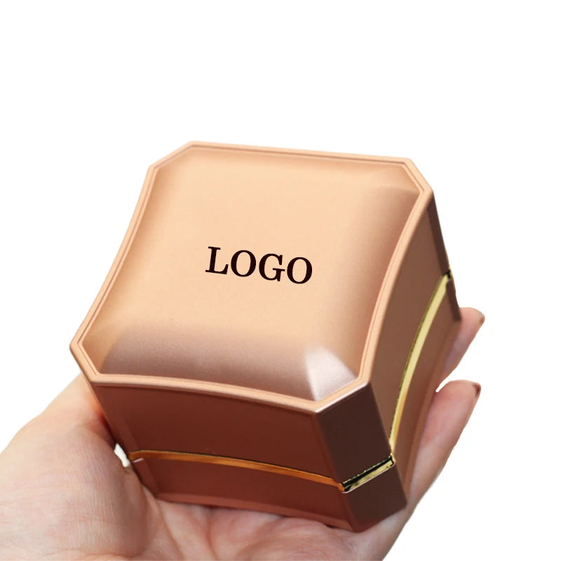Hot Selling Classic Style Small Luxury Rectangle Ring Necklace Box LED Light Valentine's Day Gift Box Custom Logo