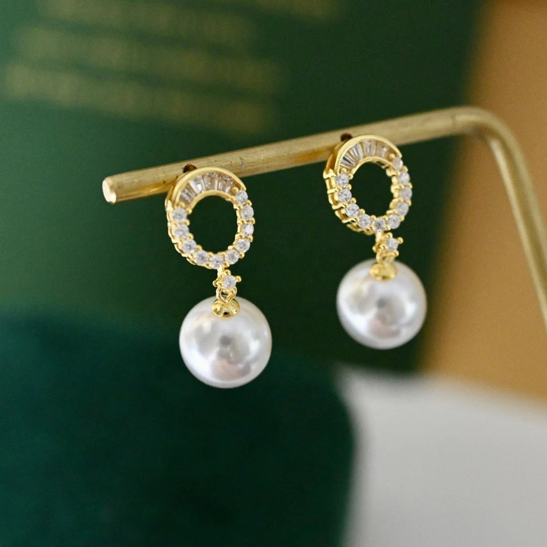 E2227 9-10mm DIY Natural Freshwater Pearl Charm Earrings Mounting Accessory 925 Sterling Silver Gold Plated  Jewelry for Women