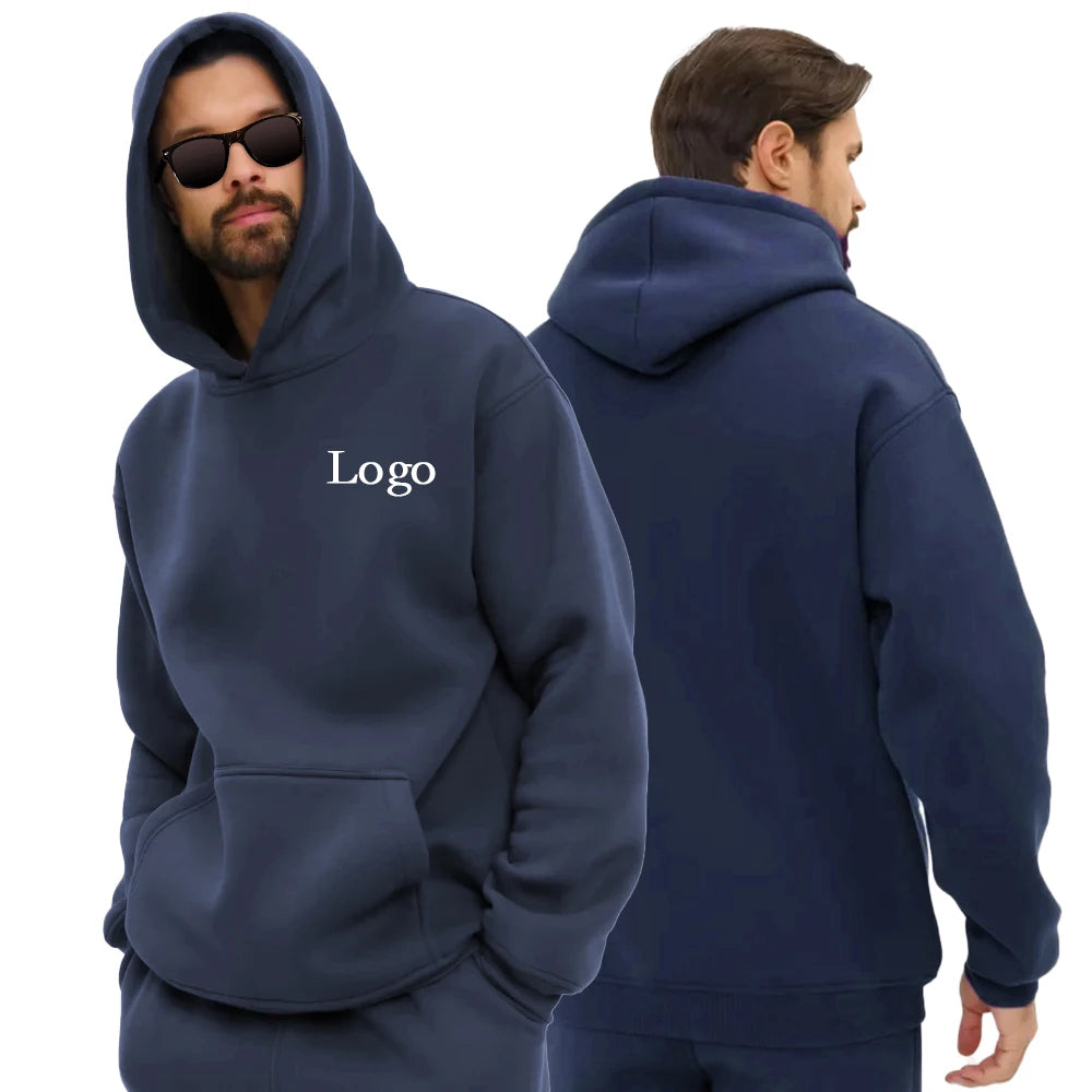Custom Logo Embossed Blank Oversized Unisex Heavyweight Cropped Unisex Men Blank Long Hoodies & Sweatshirt