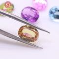 Oval Shape champagne Lab Grown Sapphire Gemstone Customizable Size 5x7mm-9x11mm OEM/ODM Loose Lab Grown Sapphire Stones