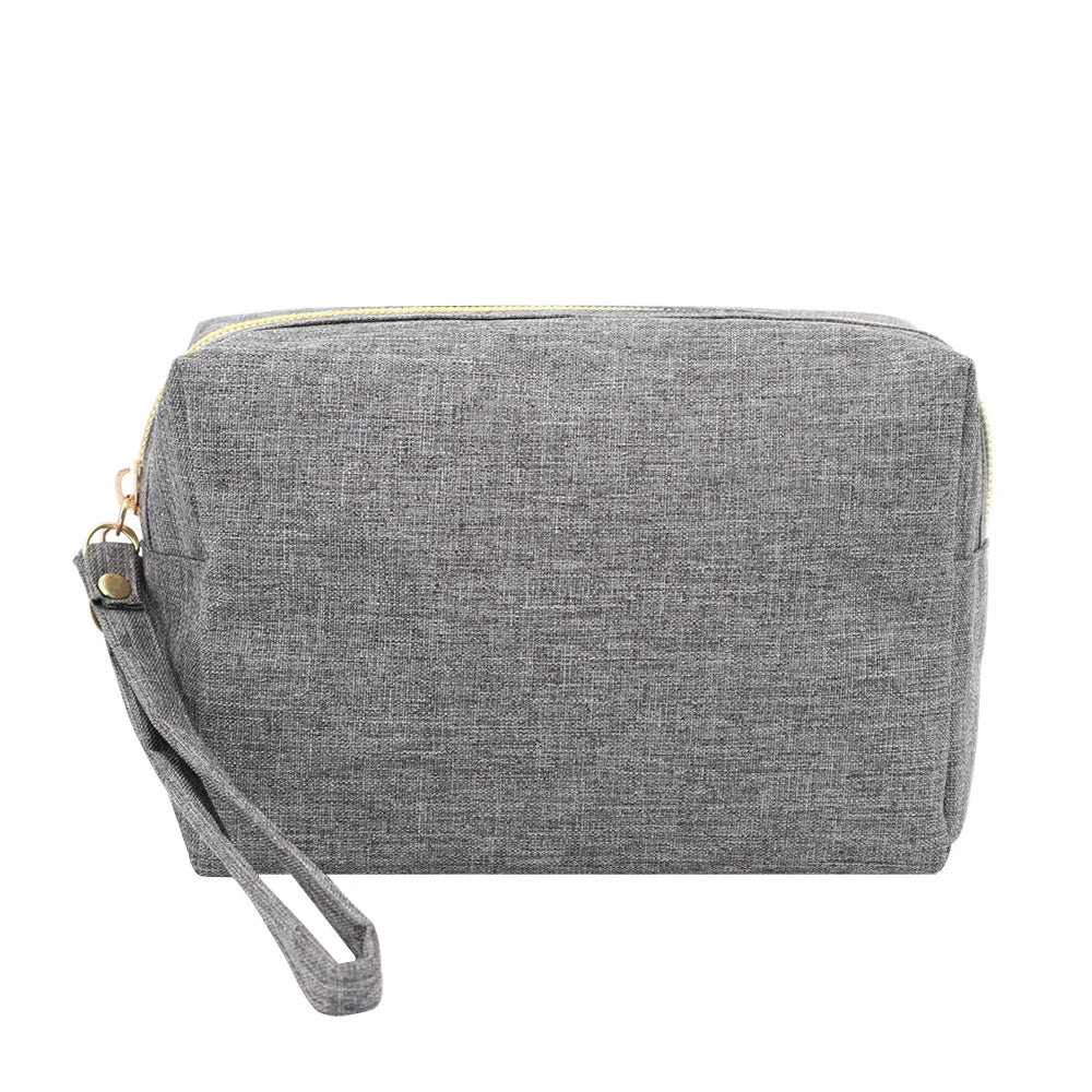 Cation Polyester Portable Makeup Organizer Bag Shaving Dopp Case Mens Travel Toiletry Bag Simple Small Square Bag with Handle
