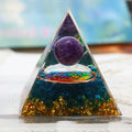New Arrival 6cm Colorful Coloured Glaze Crystal Gravel Pyramid Amethyst Ball Spirit Healing  Orgone Pyramids Energy Generator
