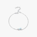 925 Sterling Silver Fashion Fine Jewelry Simple Cute Bowknot Enamel Adjustable Bracelet for Women