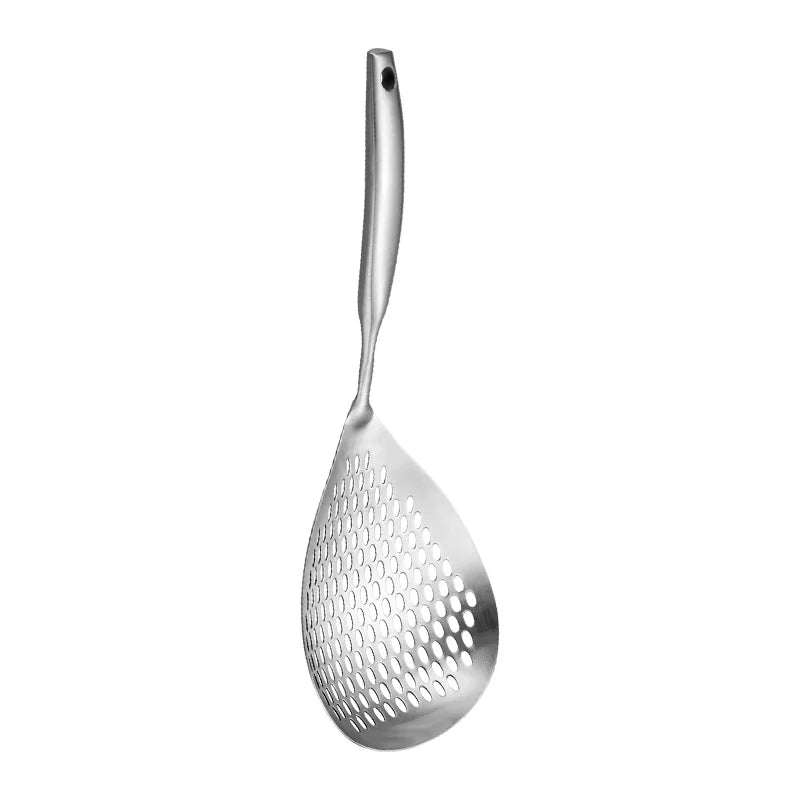 304 Stainless Steel Large Kitchen Cooking Tools Non-slip Thickened Handle Colander Skimming Filter Spoon Metal Material