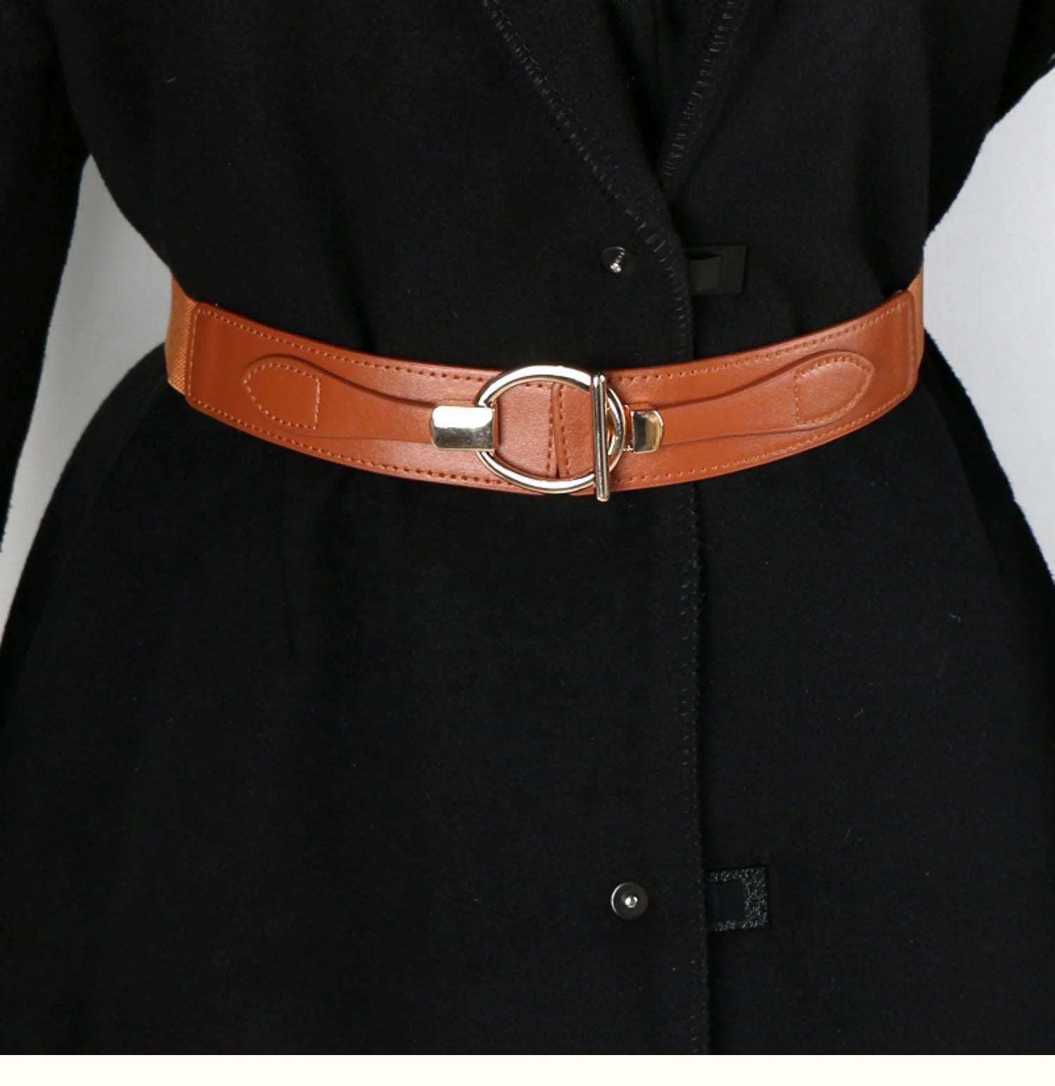 2025 Bestseller Women's Versatile Elastic Decoration Band Fashionable Oval Buckle Thin Waistband for Skirts Chic Belt Chains