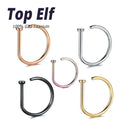 ASTM F136 Titanium Nose Ring Piercing 18G 20G D Shape Tragus Helix Nariz Stud Earring Hoop Septum Ring Norstril Body Jewelry