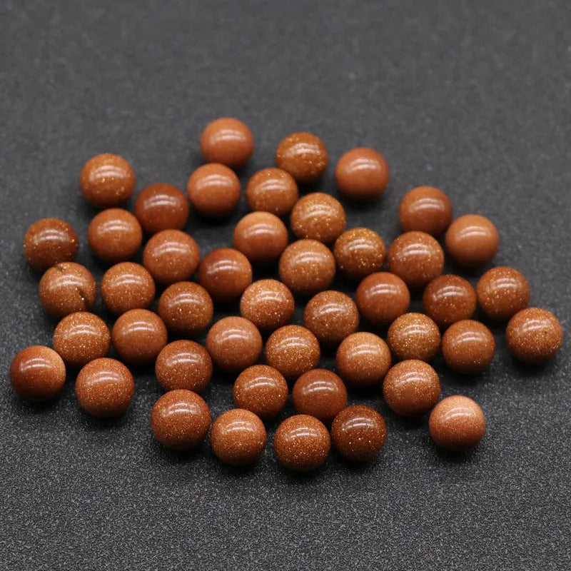 HUIYING Hot Natural Customized Factory-made Gold Sand Stone Round Beads Support HUIYING Bracelet Necklace Earrings