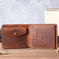 Vintage Casual Wallet Men Leather Multiple Card Slots Crazy Horse Three-fold Cowhide Leather Short Purse