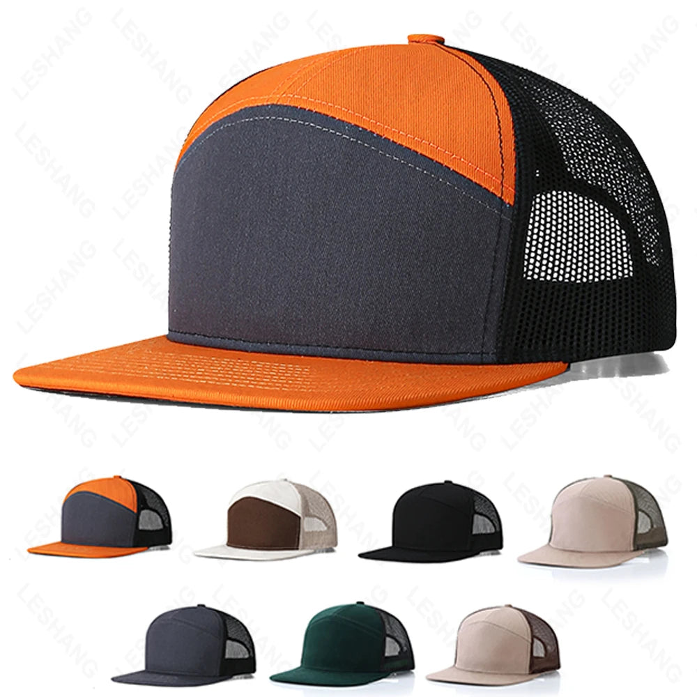 Hot Sale 7 Panel Mesh Richarson 168 958 Snapback Hats Custom Logo Cotton Structure Plain Trucker Hat