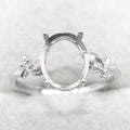 Sterling Silver 8*10mm Semi Mount Ring Empty Frame Blank Support Setting S925 Base Holder Without Center Stone for DIY Inlay
