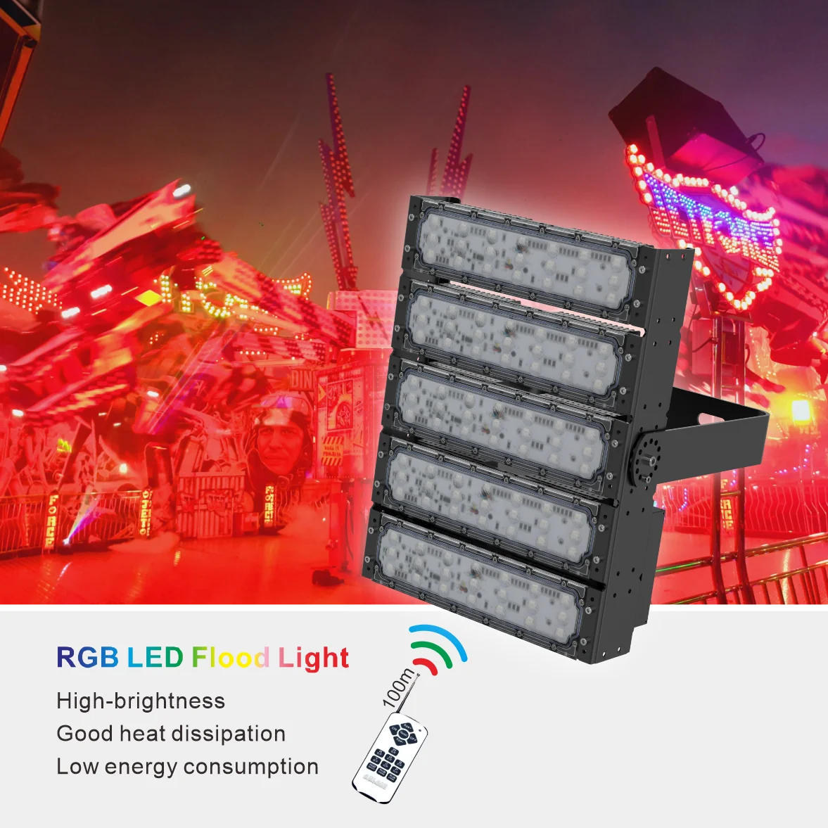 High Efficiency Super Bright Flood Light Outdoor 250W Garden  Fairground Led Floodlight
