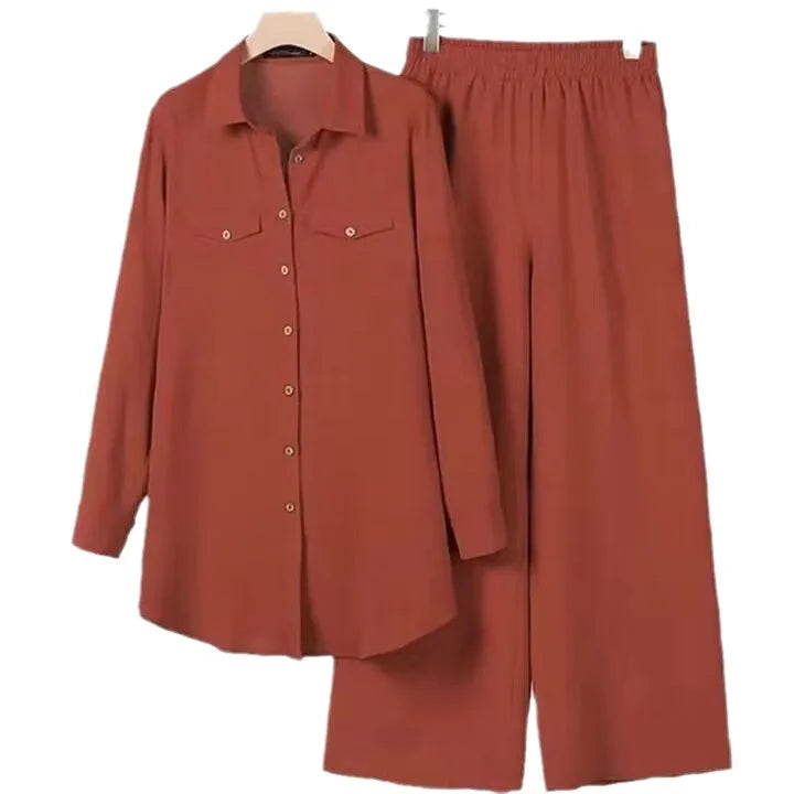 CCY 2023 New Islamic Prayer Women's Dresses African Pakistani Turkey Muslim Solid Long Sleeve Shirt and Pants Two Piece Set