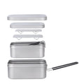 Camping Bento Cooking Box Portable Mess Kit Titanium Cookware Lightweight Cooking Equipment Lunch Box Mess Tin