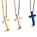Fashion Simple Cross Pendant Necklace Customized Stainless Steel Blank Cross Pendant Necklace for Men