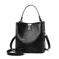 New Fashion Large-Capacity Crocodile Design Ladies Bucket Handbag Zipper Closure Portable PU Lining Single Strap Shoulder Bag